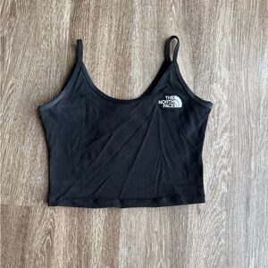 The North Face Black Cropped Tank Top with White Logo